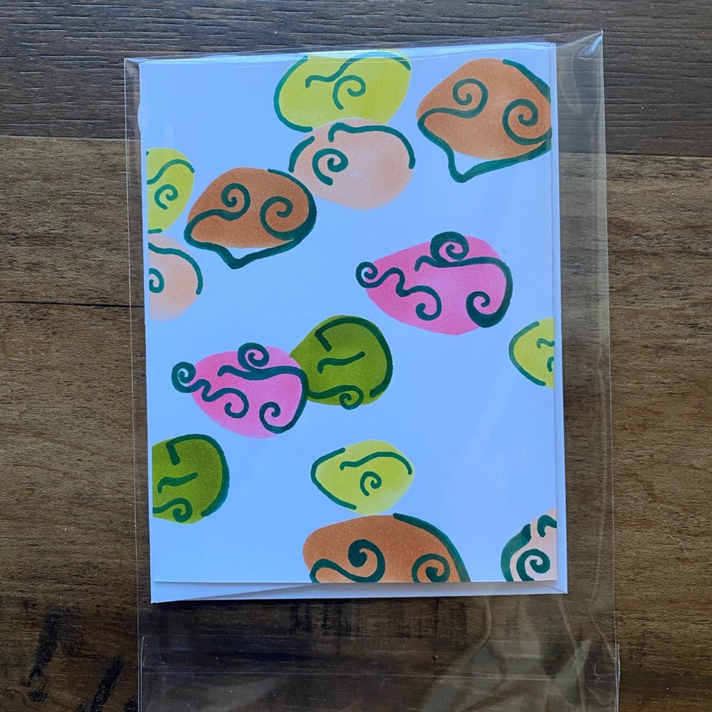 Handmade card with envelope and sticker